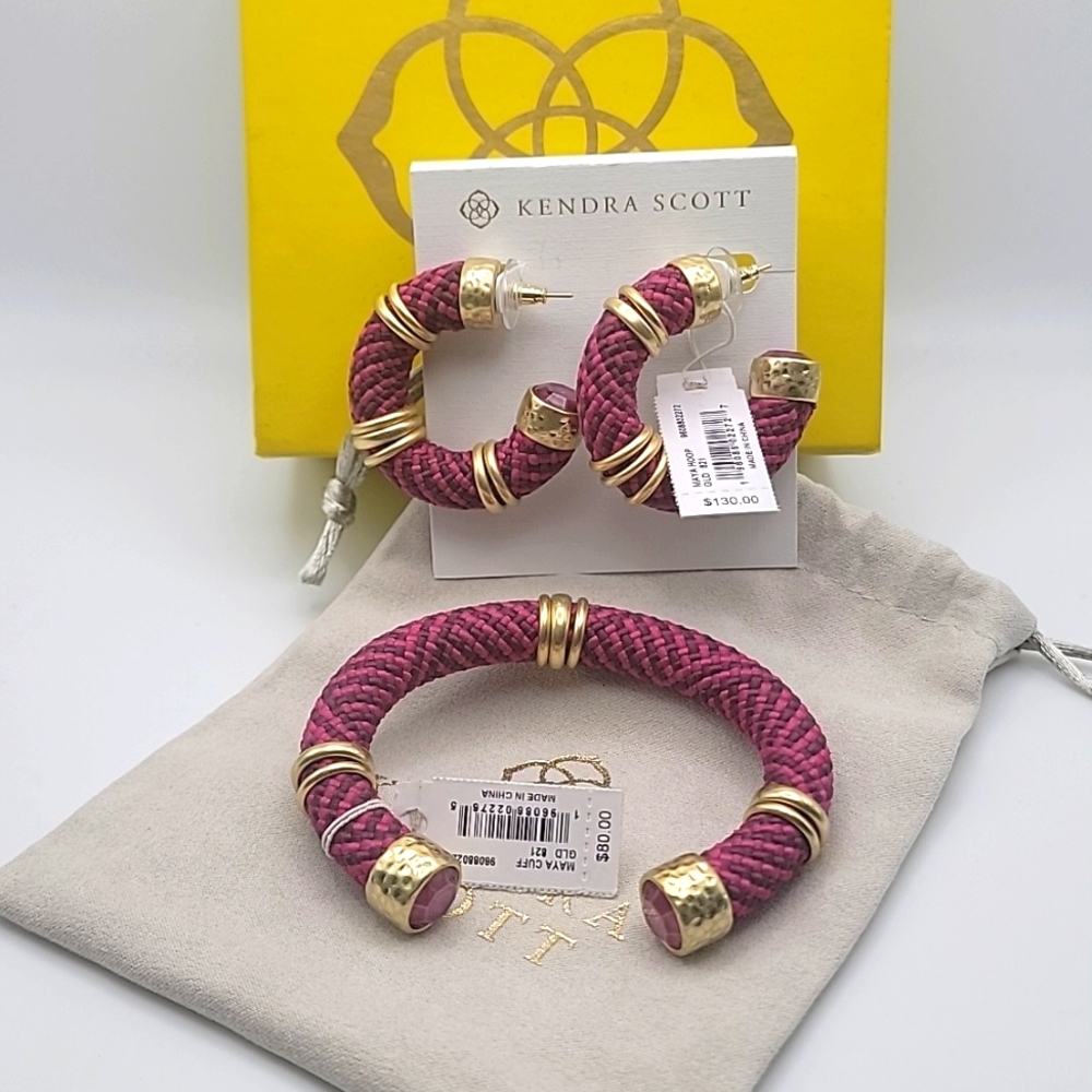 NWT KENDRA SCOTT MAYA HOOP EARRINGS & BRACELET SET